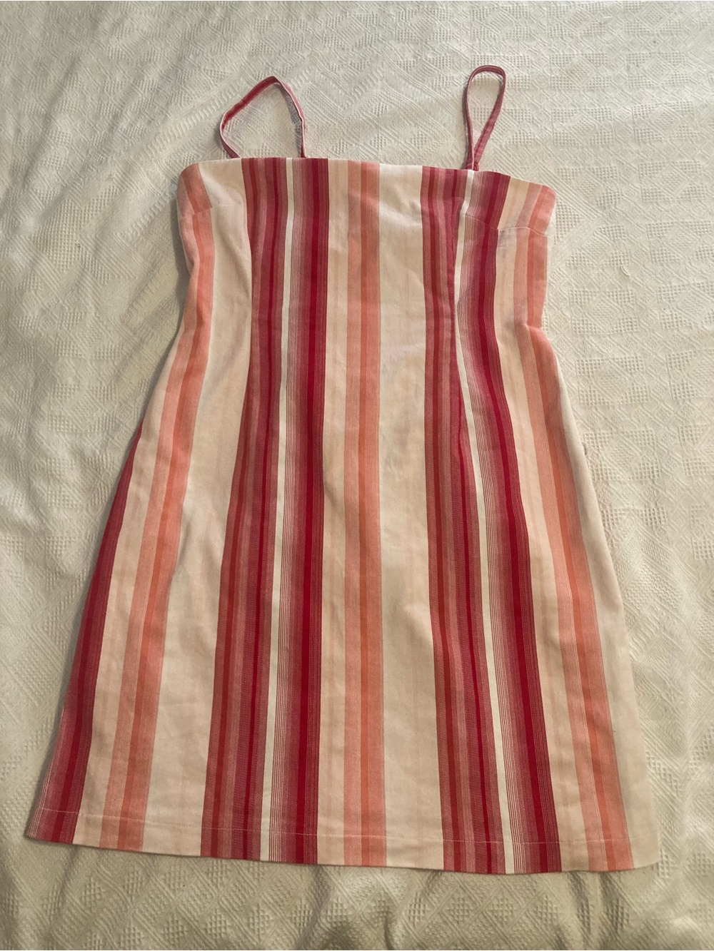 Y2K Striped Spaghetti-Strap Summer Dress in Pink and Peach